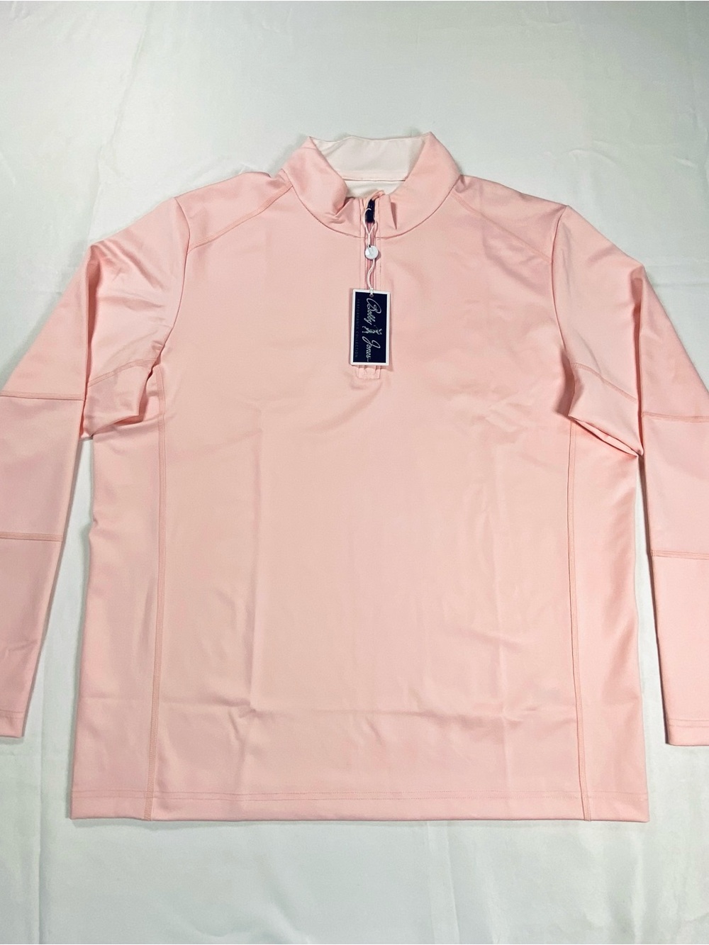 Bobby Jones Performance 1/4 Zip Pullover Mens Large Almond Blossom Golf NWT